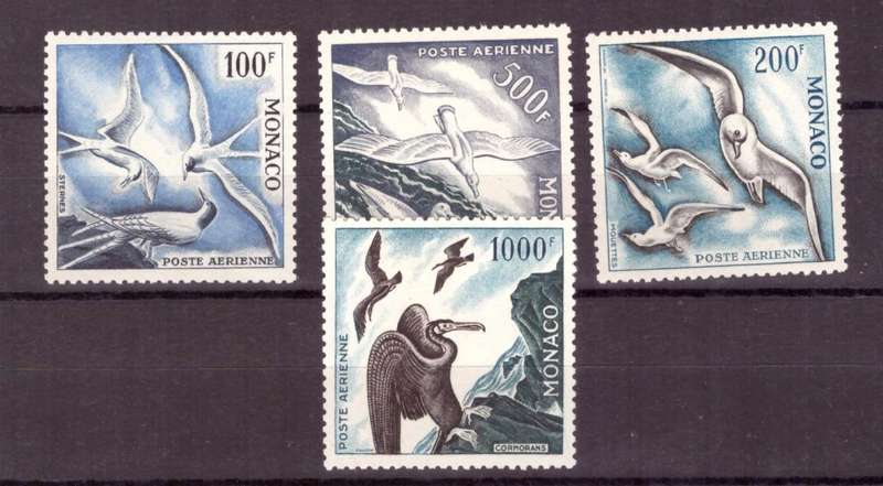 Monaco. Airmail stamps issue 1955-57. Perf.11 MNH.