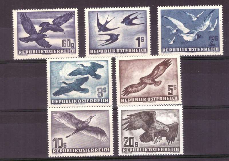 Austria. Airmail stamps issue 1950-53.  MNH.