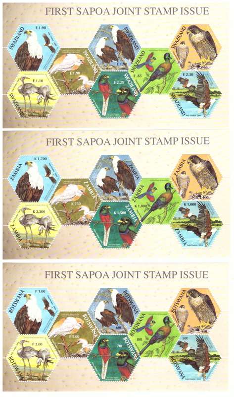 South Africa2004 First SAPOA issue 8 Sheets include Angola and MALAWI .MNH.