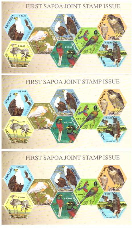 South Africa2004 First SAPOA issue 8 Sheets include Angola and MALAWI .MNH.
