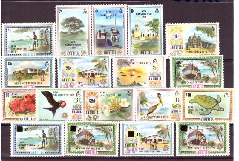 Anguilla. Scott #229-246.  1976 . . MNH