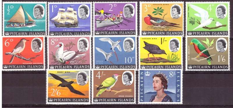 Pitcairn Islands.  1964 . Scott #39-51. MNH