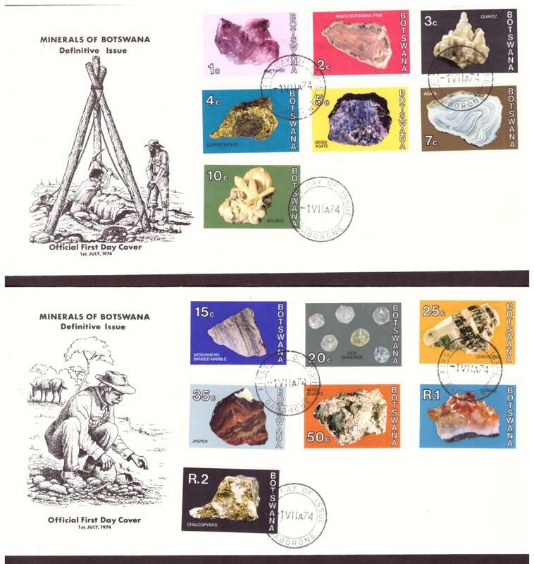 Botswana .1974  Scott.#114-127 .   set MNH . and  covers.