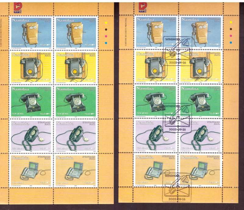 2002 NAMIBIA  SACC410-411  2 sheet MNH and 2 sheet used