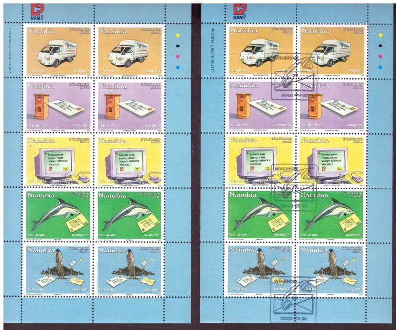 2002 NAMIBIA  SACC410-411  2 sheet MNH and 2 sheet used