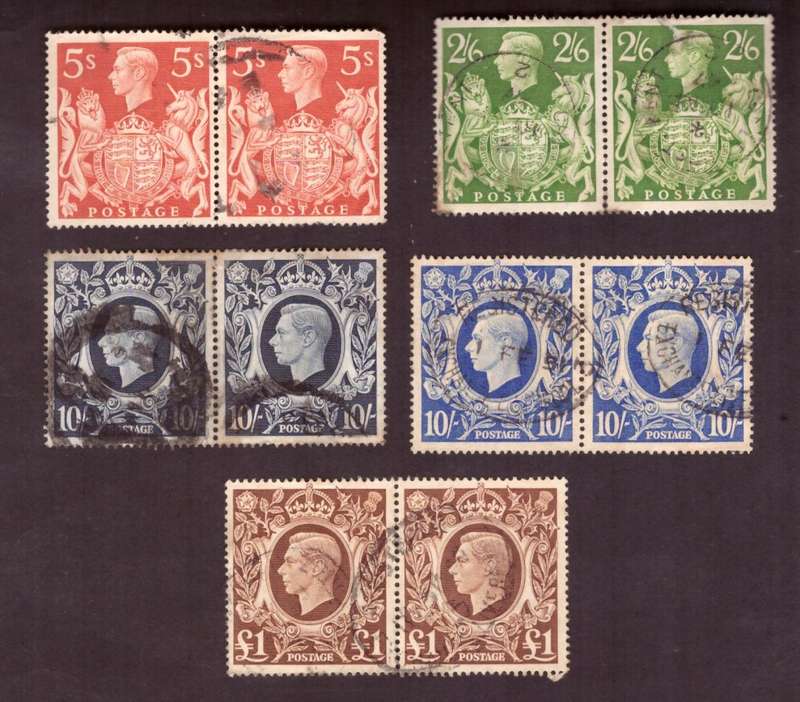 GB 1939  George VI. Pairs used.
