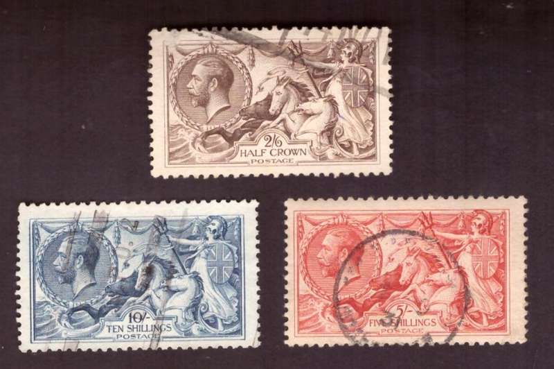 G.B.  George V.  Sea horses nice used.