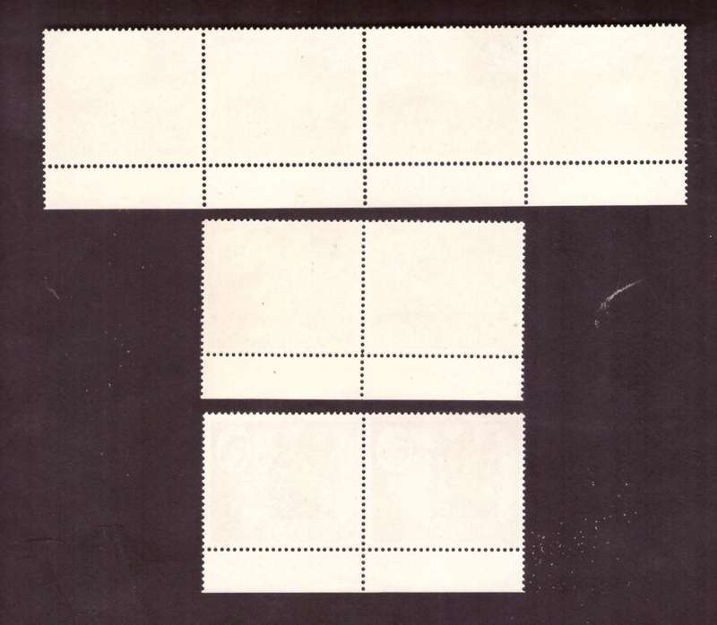 Rhodesia  1966-70  issue. SACC #153-154-155. Imprint .  Hinge on margin.