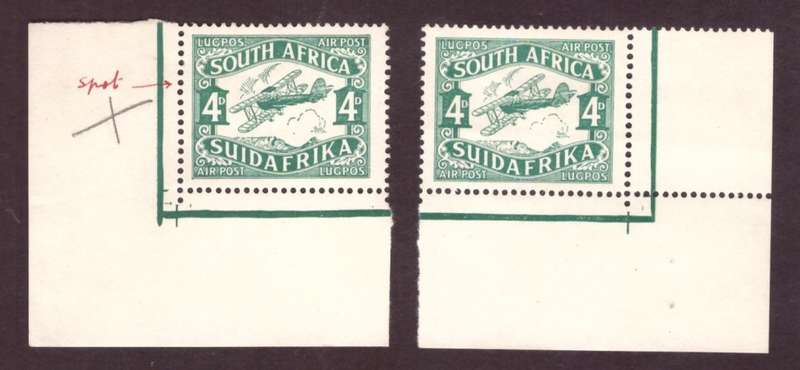 1929 UNION of South Africa.   4d corner stamps  SACC#40  MH.