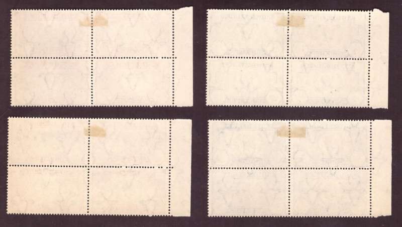 1935 UNION of South Africa.  Jubilee george V. blocks of 4. `Cleft Skull` varieti. MH.