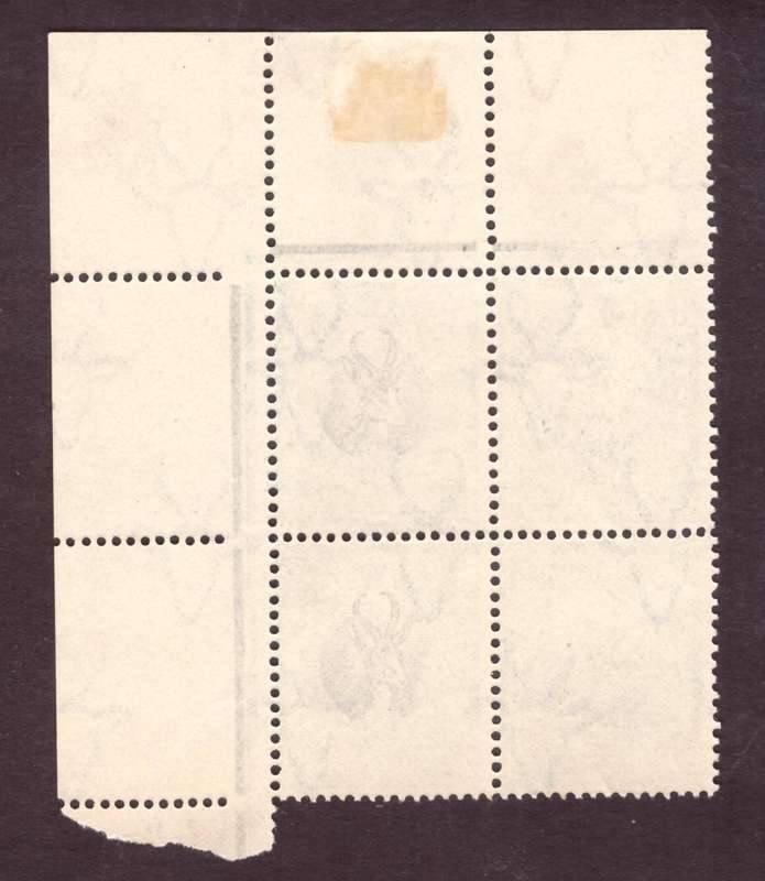 1927 UNION  of South Africa. SACC#29 Pg.  1/2d.Blocks of 4  MNH.[hinge on margin] Offset on reverse.