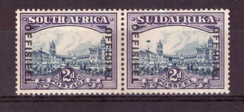 1930-47 UNION  of South Africa. OFFICIAL SACC#15ba  MNH. Airship flaw.2 small spots toned