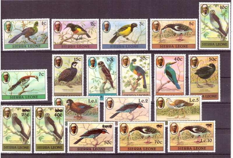 Sierra Leone stamps issue 1980 Scott#463-476  636a-636e MNH.