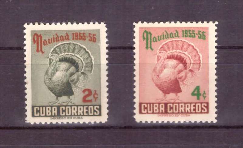 Cuba.1955 issue. Scott#547-548.  Christmas stamps MNH.