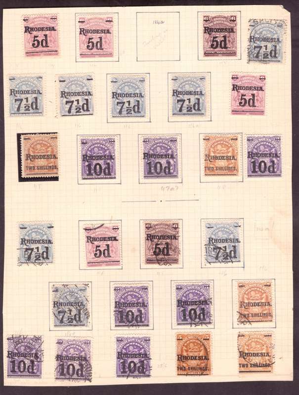 BSAC 1909 issue oveprint. shades very good selection. sets.MH and used.