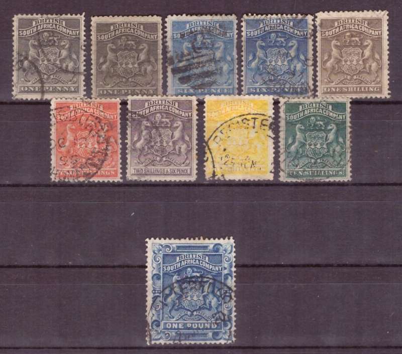 BSAC 1892 issue   SACC# 1-10.  Used to 1 pound.