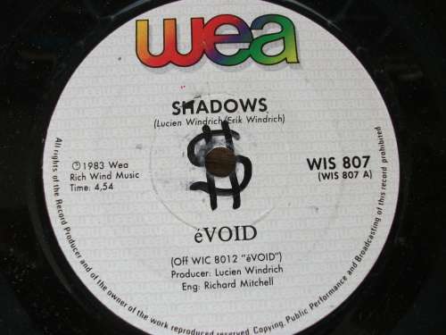 Evoid - Shadows (7" LP) (1983) (South African Pop/Rock)