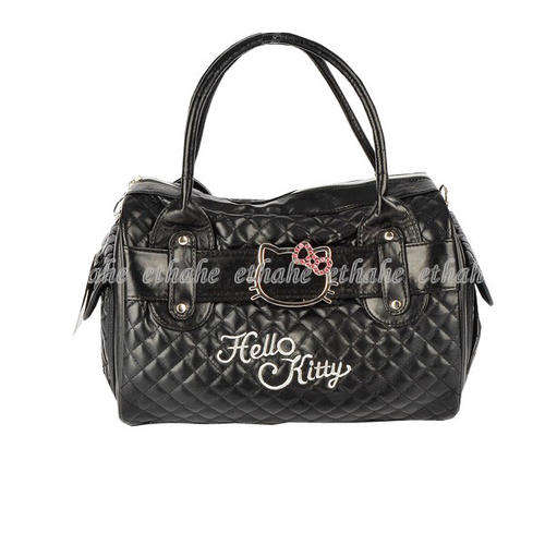 Hello Kitty  Leather like Handbag Shoulder Bag Tote Purse Satchel Black SGEGA / NEW WITH TAGS