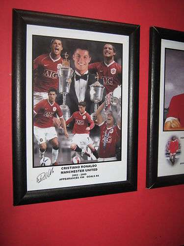 MANCHESTER UNITED RONALDO SIGNED A4 PHOTO MONTAGE