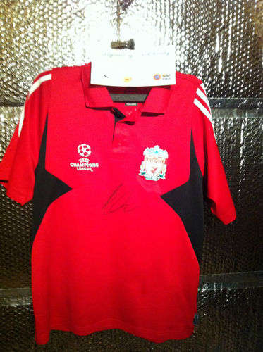 Xabi Alonso SIGNED+COA OFFICIAL LIVERPOOL CHAMPIONS LEAGUE TEAM POLO SHIRT