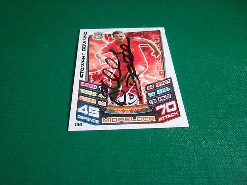 Stewart Downing Liverpool Signed 12/13 Signed Match Attax Card