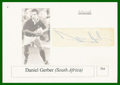 DANIE GERBER SOUTH AFRICA RUGBY AUTOGRAPH ON PHOTO CARD