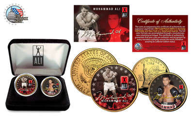 MUHAMMAD ALI 24K Gold U.S. Legal Tender 2-Coin Set *Officially Licensed*