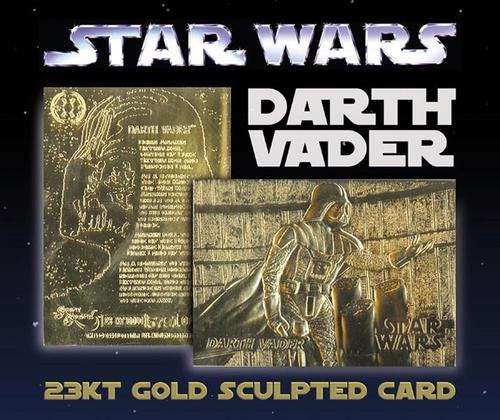 DARTH VADER STAR WARS 23KT GOLD CARD *$40 Book Value*