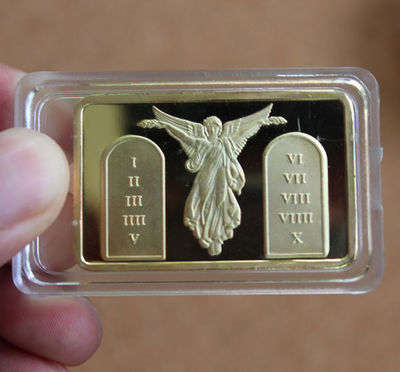 EXTREMELY RARE!! "Jesus"_1 Troy oz. .999 Pure Gold Layered Bullion Bar