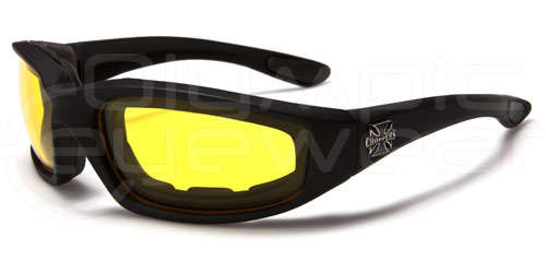 Choppers Biker Sunglasses/Goggles - Yellow Lens Night Riding