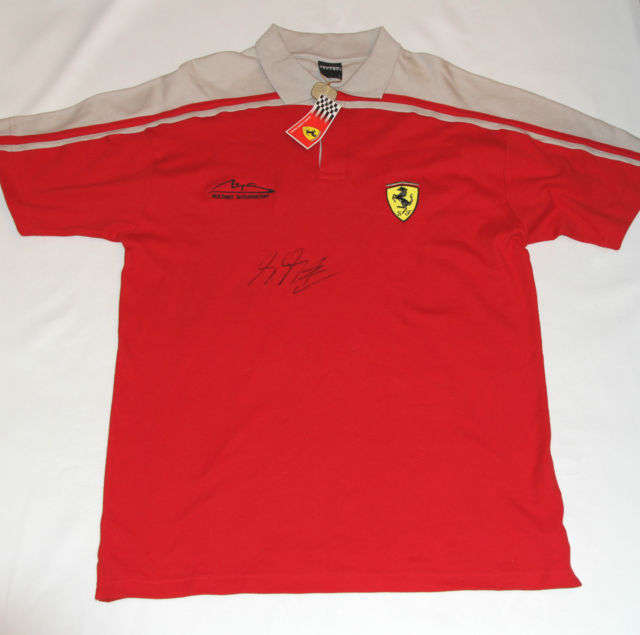 Michael Schumacher Autographed Ferrari F1 Team Polo Shirt with COA