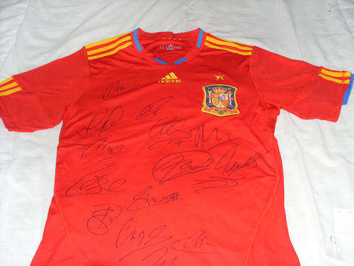 Spain World Cup 2010 Team Signed Soccer Jersey + COA
