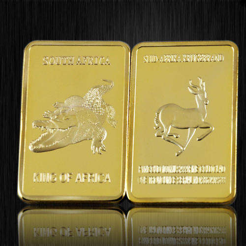 1 oz GOLD CROCODILE KING OF SOUTH AFRICA KRUGERRAND BAR 100 MILLS RARE 24K NEW