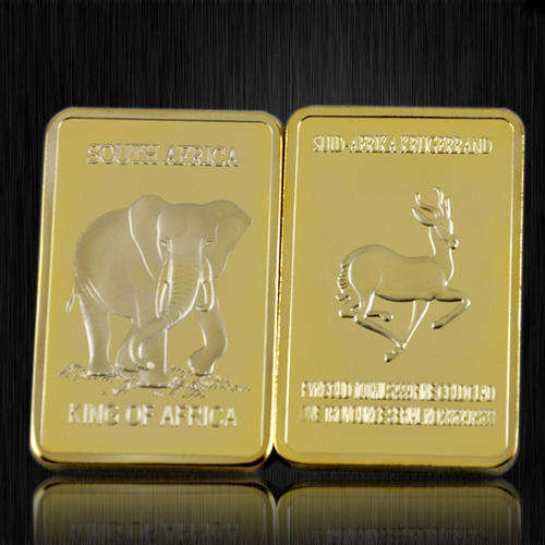 SOUTH AFRICA 1oz "ELEPHANT" KRUGERRAND .999 24k PURE GOLD LAYERED BAR