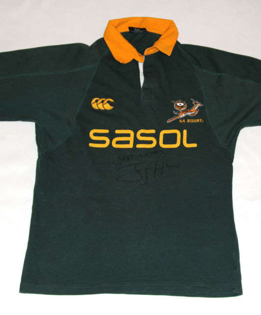Bryan Habana Autographed South Africa Rugby Shirt with COA