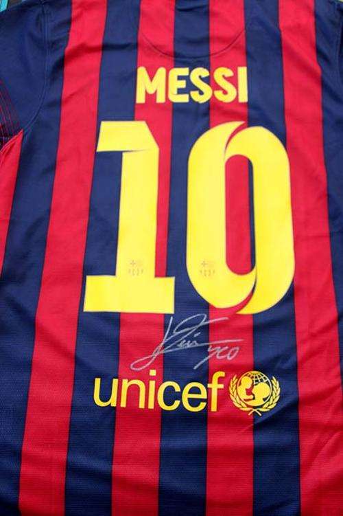 Lionel Messi Barcelona Signed Jersey + C.O.A.