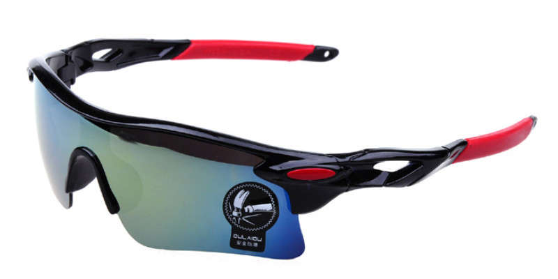 REFLECTIVE DARK GLASSES - Black Frame/Red Ear