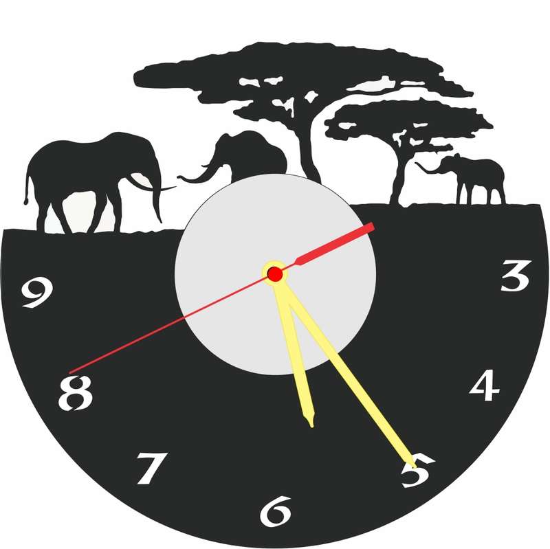 Africa - Elephant - Vinyl LP Wall Clock