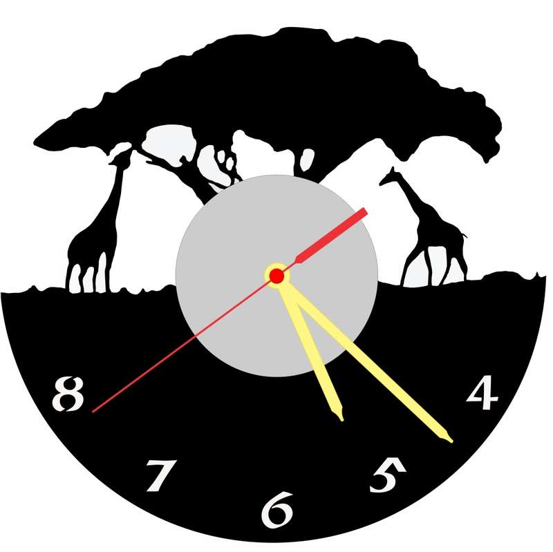 Africa - Giraffe - Vinyl LP Wall Clock