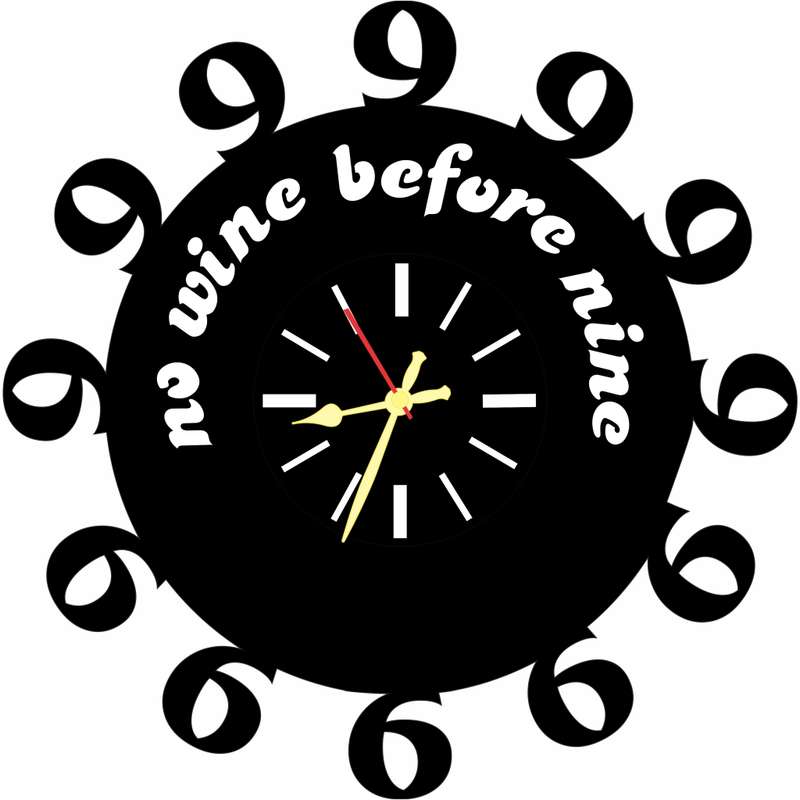 9-Wine Vinyl LP Wall Clock