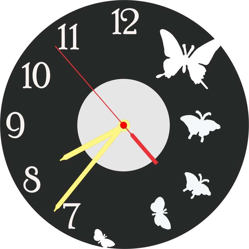Butterflys Vinyl LP Wall Clock