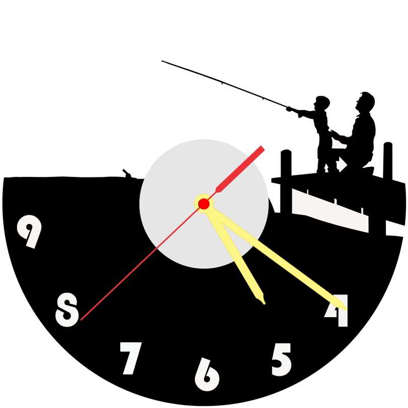 Fishing Pier Vinyl LP Wall Clock