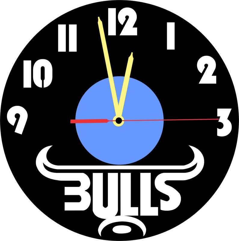 Bulls Rugby Vinyl LP Wall Clock