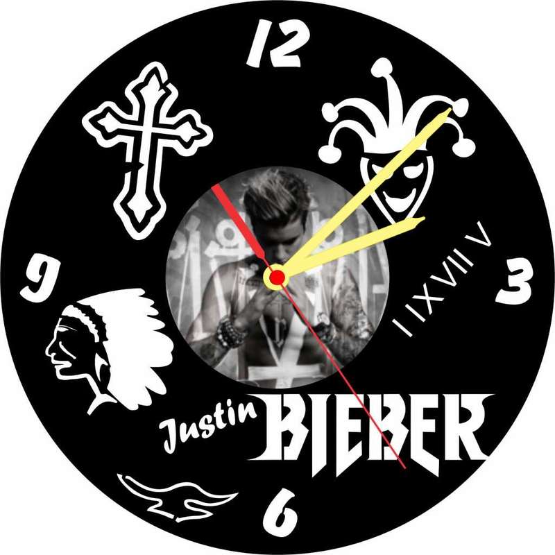 Justin Bieber Vinyl LP Wall Clock