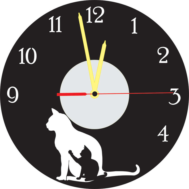 Cats Vinyl LP Wall Clock