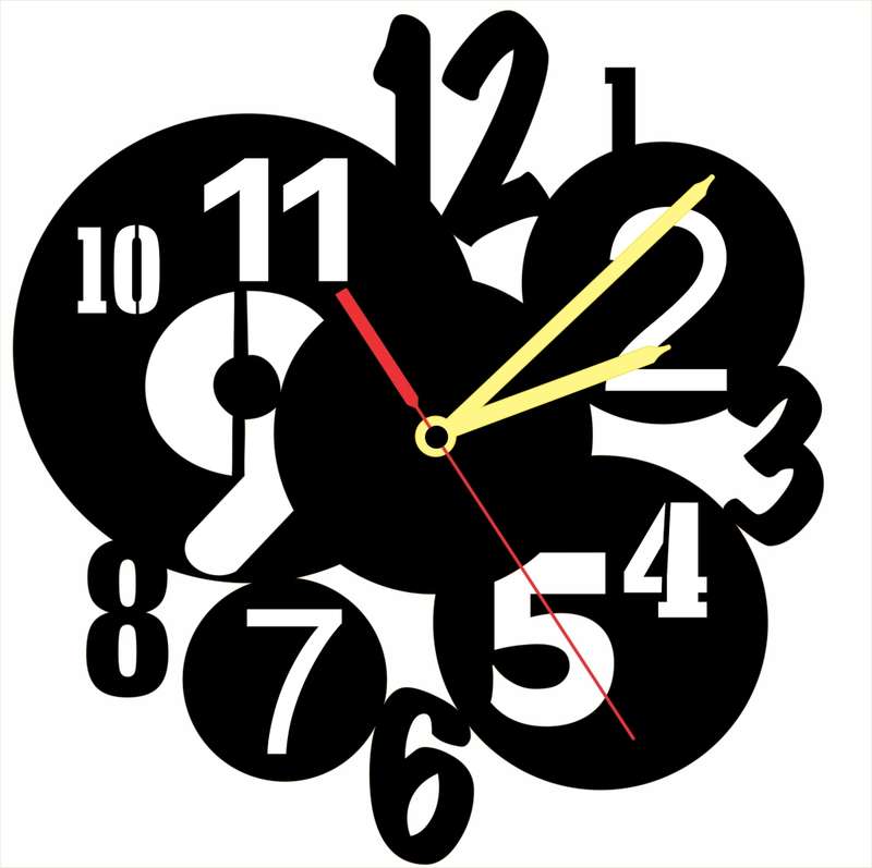 Numbers - Scrambled Vinyl LP Wall Clock