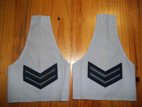 SAAF Corporal Rubberised Rank Insignia on Light Blue Sleeves