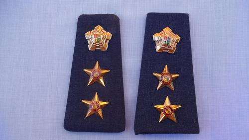 SAAF Colonel Rank Insignia Brass on Blue Shoulder Boards (Pair) Pre 1996