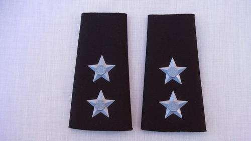 SAAF Lieutenant Rubberised Ranks Blue on Black As Worn On Leather Jacket