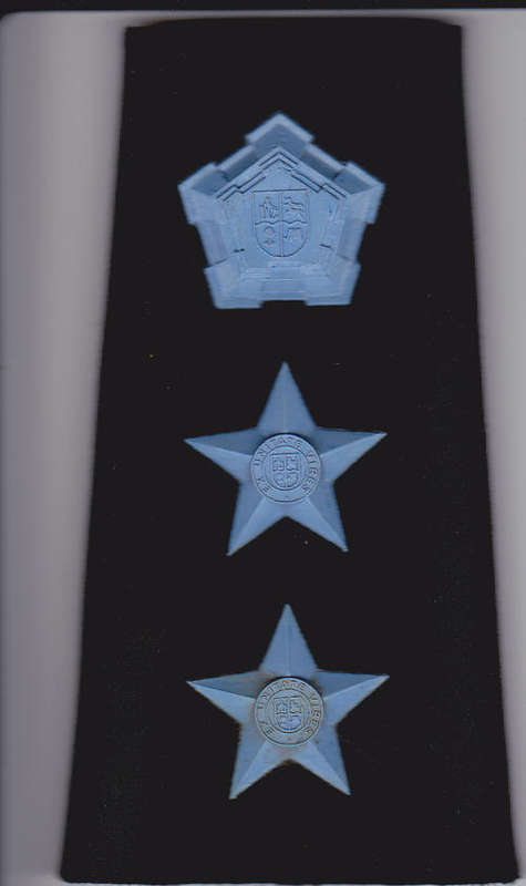 SAAF Colonel Rubber Rank Insignia Blue On Black For Leater Jacket Single